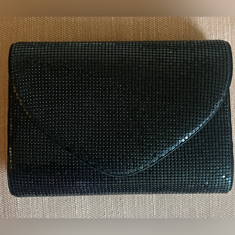 Black Metal Aluminum Mesh Purse, Envelope/Clutch/Shoulder Strap Handbag  New Tag